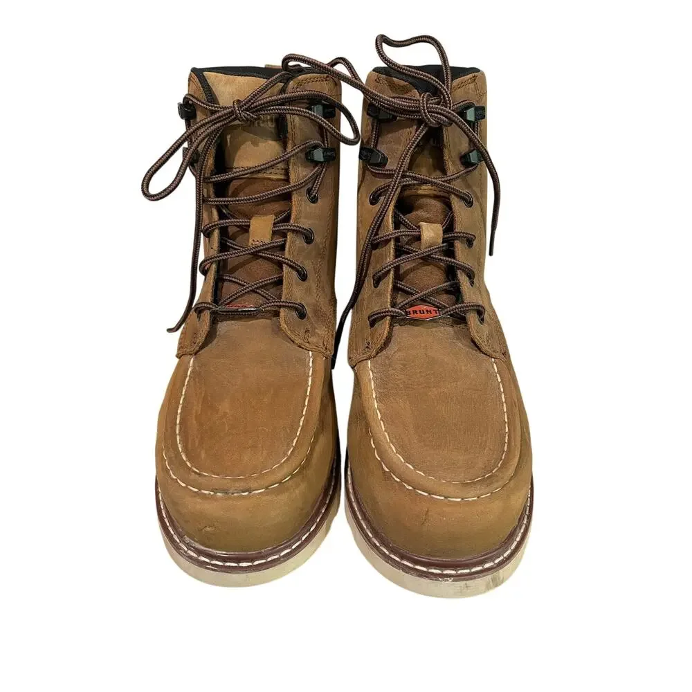 BRUNT The Marin Comp Toe Waterproof Work Boots Men’s 10 Brown ASTM EH Wedge